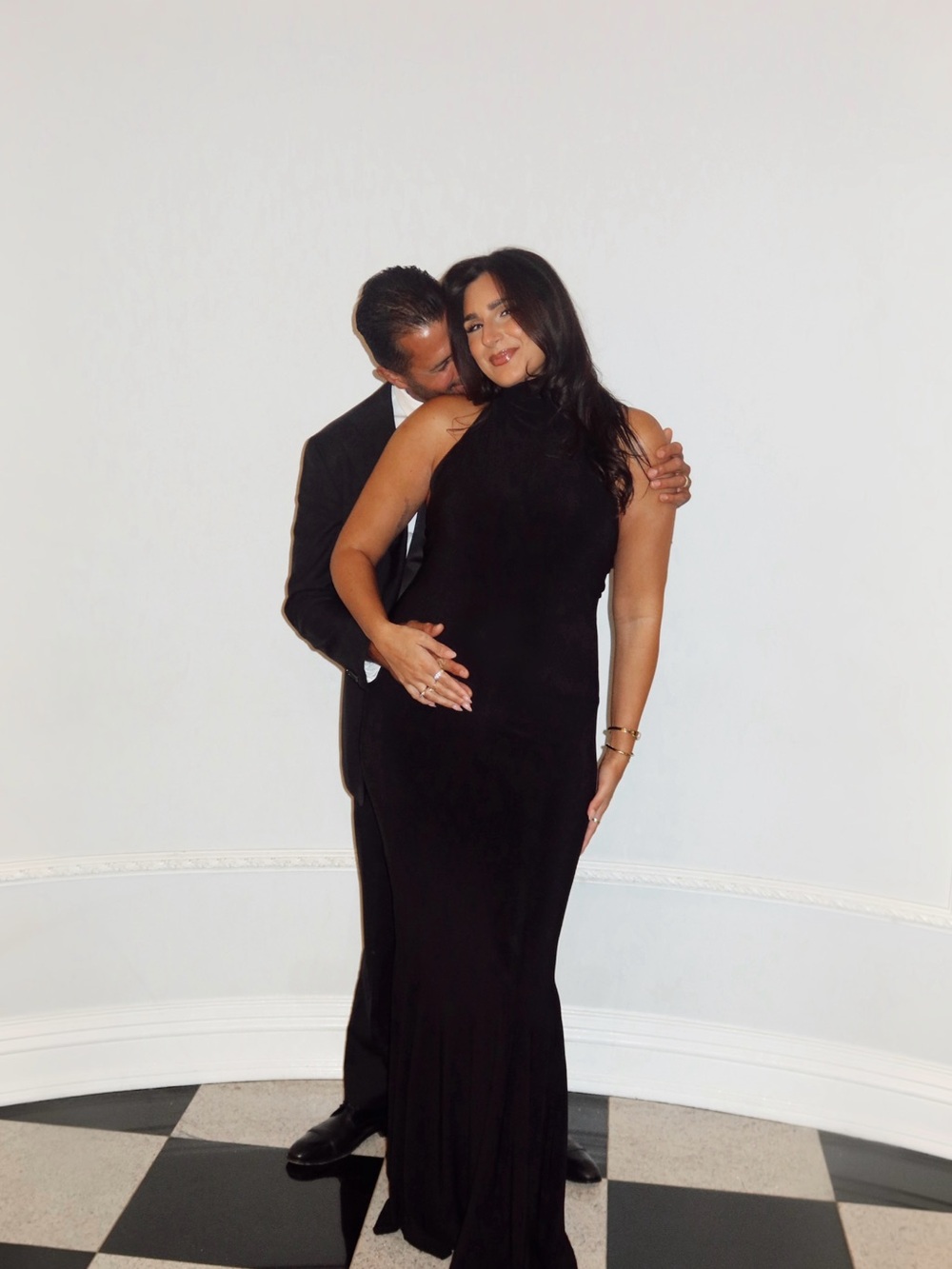 Norma Kamali Black Halter Fishtail Maxi Gown